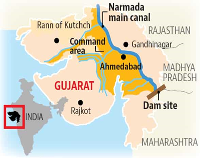 Prime Minister inaugurates Narmada canal - GS SCORE